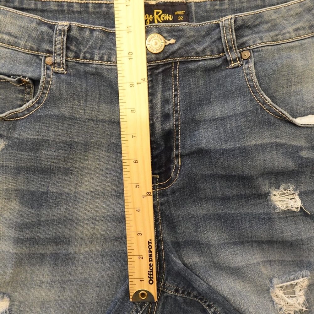 Indego Rein Jean Shorts Juniors Size 17 Distressed Holes Cut Off Peasant Grunge - Picture 7 of 13